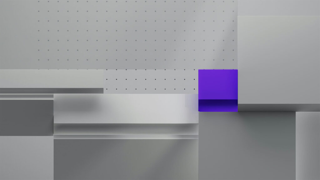 Digitale Struktur mit violettem Akzent